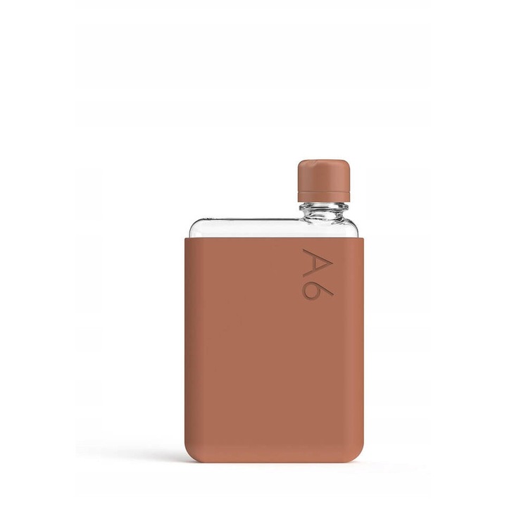 Sticla ecologica Memobottle A6, 375 ml, terracotta, 19,5x11,2x3cm, set pentru apa