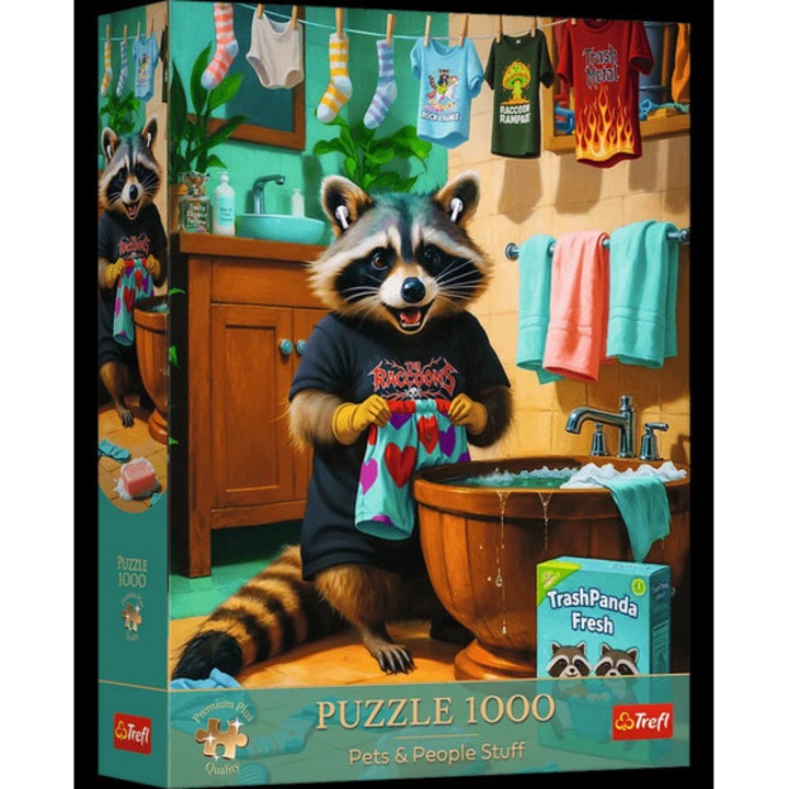 Trefl 1000 db-os Premium Plus puzzle - Mosás nap, Mosómedve (12139)