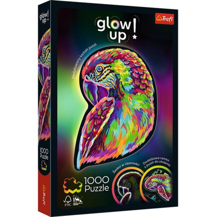 Trefl 1000 db-os Glow Up puzzle - Papagáj (94154)