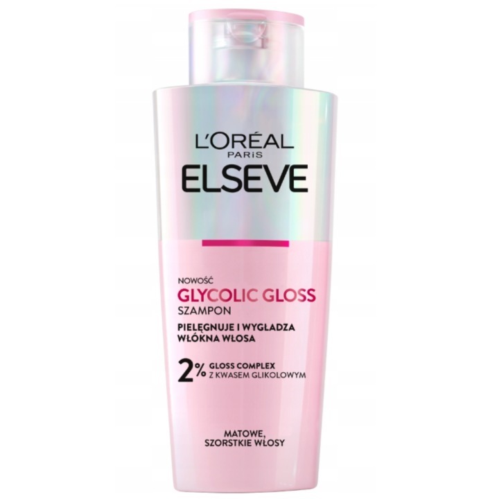 Sampon L'Oreal Elseve Glycolic Gloss pentru par aspru si mat, 200ml, 2% Gloss, efect de stralucire