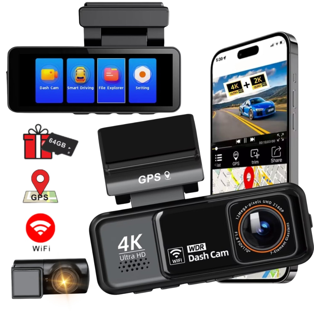 KY❗️ Camera Auto DVR Nuvora V21, Camera de Bord, 4K Full HD, 2K, Design