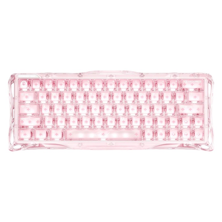 Tastatură Gaming GravaStar Mercury V60, comutatoare magnetice, RGB, roz, dimensiuni 12, 8x4, 95x1, 61 inchi