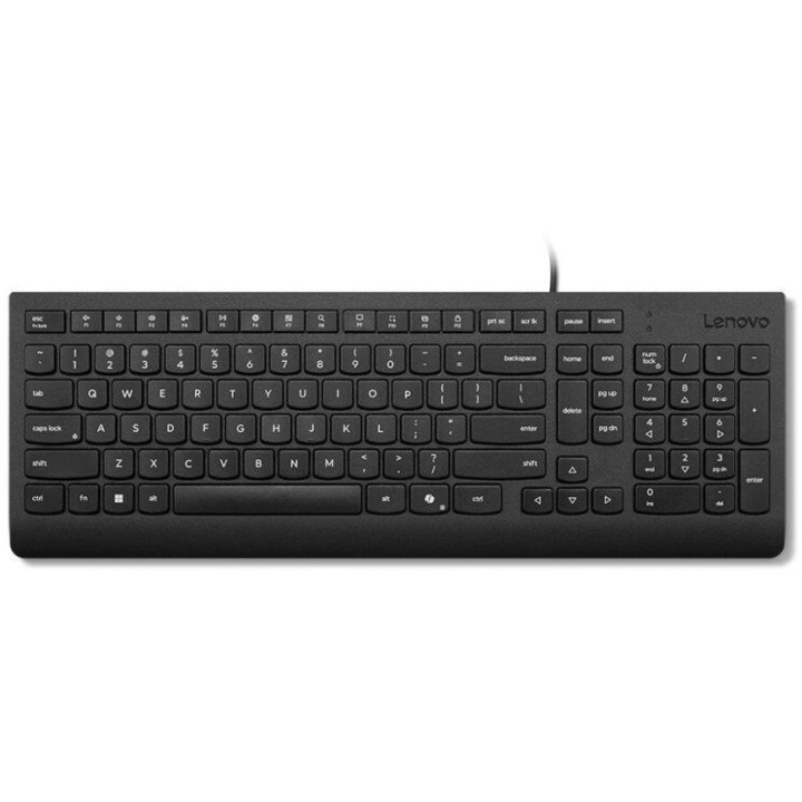Стандартна кабелна клавиатура Lenovo Essential, черна