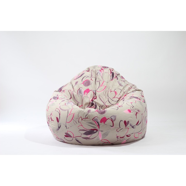 Pufrelax Nirvana Gigant babzsákfotel, textil, Flower Buds, 110x110x90cm, beltéri