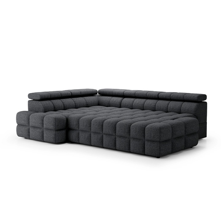 Canapea extensibila verani, poliester premium durabil, coco 93, negru, 283x110x79/101 cm, confort, eleganta si functionalitate pentru living