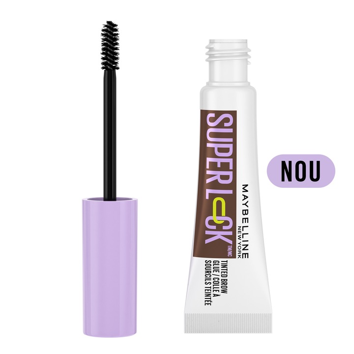 Mascara gel Maybelline New York SuperLock Brow pentru fixarea sprancenelor, Deep Brown, 7ml