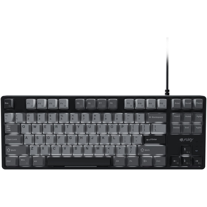 Tastatura gaming mecanica cu fir Fury Kanabo K2 TKL (80%), iluminare,lungime cablu 160cm, gri-negru