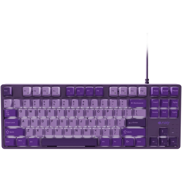 Tastatura gaming mecanica cu fir Fury Kanabo K2 TKL (80%), iluminare,lungime cablu 160cm, violet