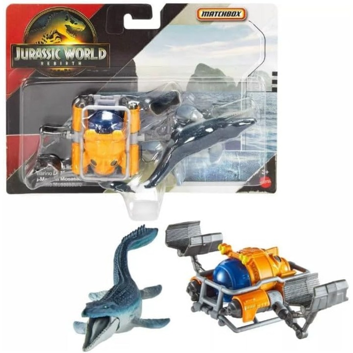 Vehicul Matchbox Jurassic World Dino Transporters - Mosasaurus Sea Sub