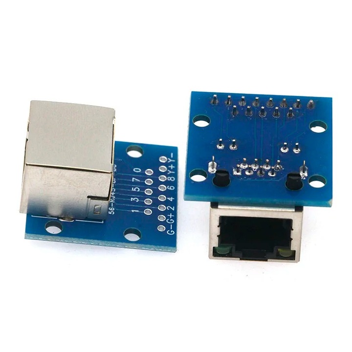 RJ45 adapter modul LED-del, DIP 2.54mm interfész, 27x26mm