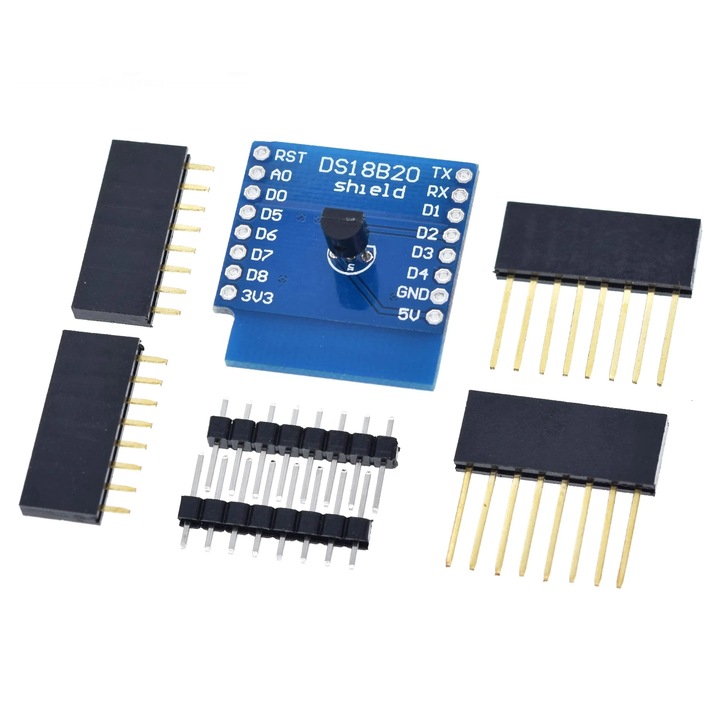 Modul Shield D1 cu senzor DS18B20, montaj stackabil, pentru plăci D1 mini