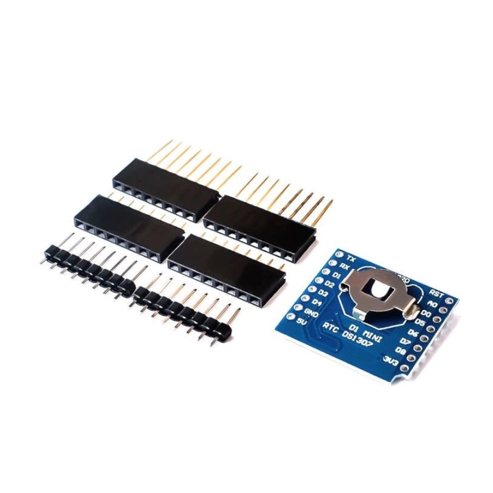 Modul ceas extern Shield RTC DS1307 pentru D1 Mini, alimentare 5V, set cu accesorii