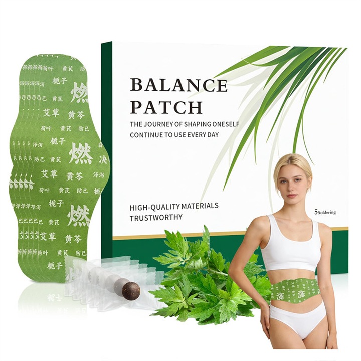Plasturi pe baza de plante pentru ingrijirea corpului, formula blanda, amelioreaza crampele menstruale si balonarea, imbunatatesc confortul abdominal, 5 plasturi per pachet