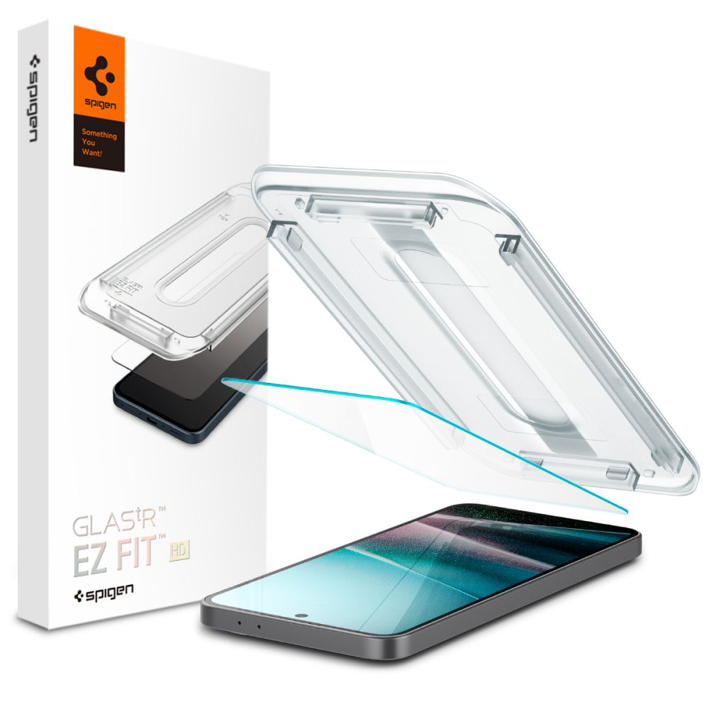 Folie sticla securizata Spigen Glas.tR EZ Fit, Kit montare inclus, compatibila cu Samsung Galaxy A37 5G / A36, Transparent