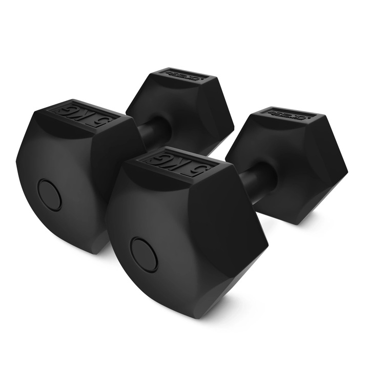 Битюмни гири, 4FIZJO, за физически упражнения, 2 x 6 кг, черни