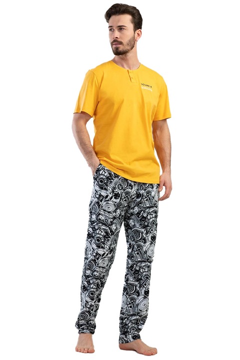 Vienetta Man férfi pizsama, TechMotion Button modell
