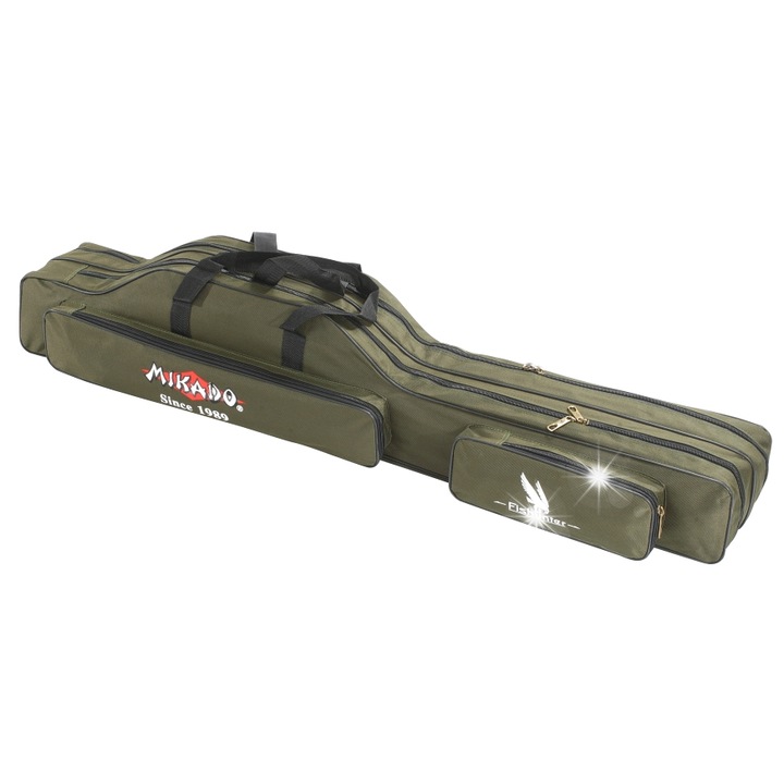 Geanta de pescuit Mikado, 160cm, 3 compartimente, cu intarire din sarma