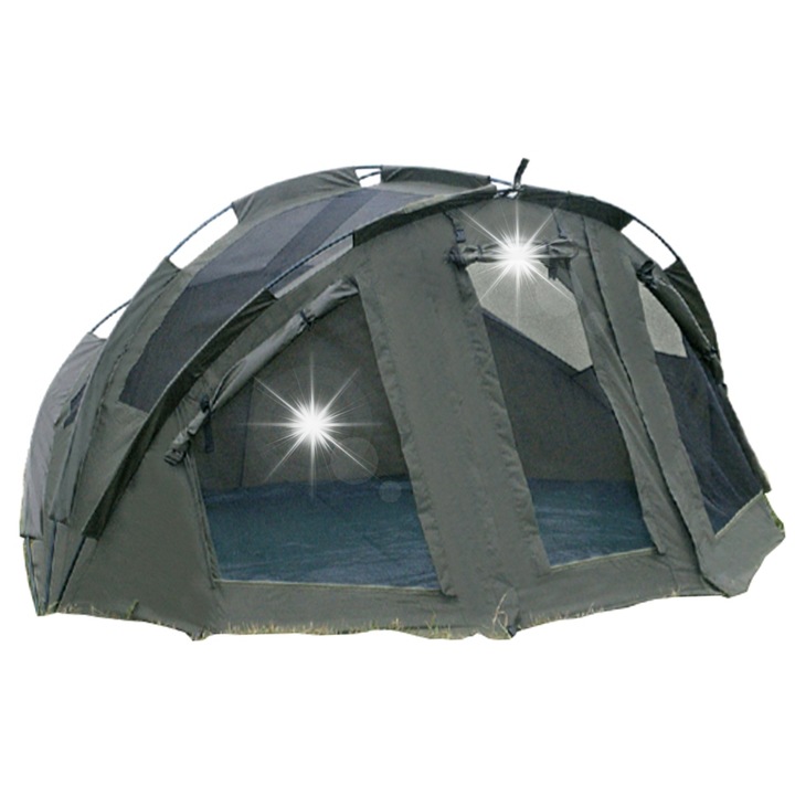Cort camping Konger, model nr 1, 250x278x135cm, 6,5kg, cu moskitiera, impermeabil 3000mm, set complet