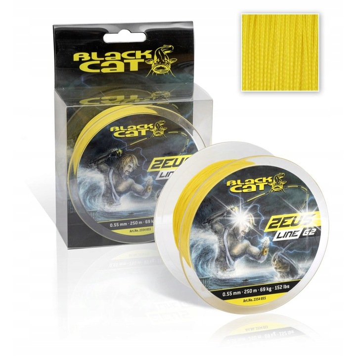 Black Cat Zeus Line G2 horgászzsinór 0,55mm 250m, 69kg, sárga