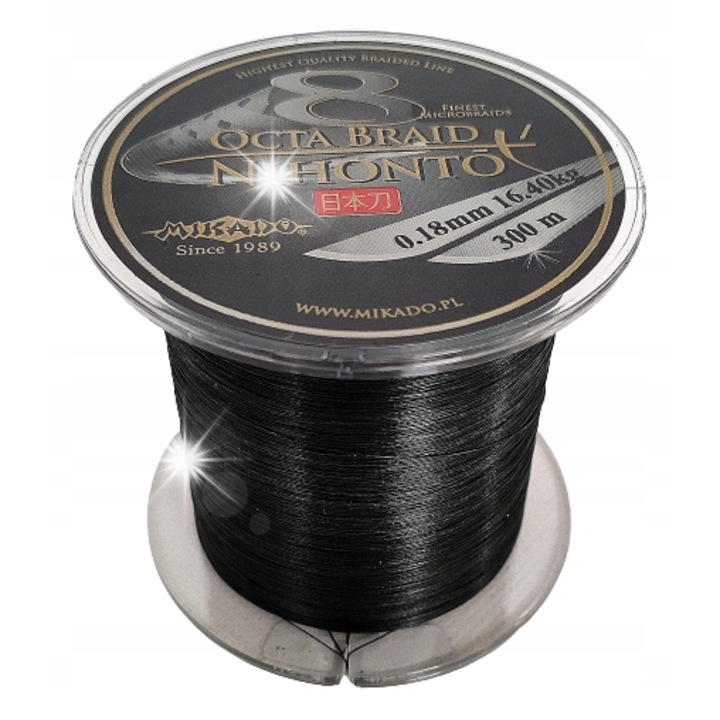 Mikado Plecionka Nihonto Octa Braid 0,18mm, 300m, zöld, 8 szálas horgászzsinór