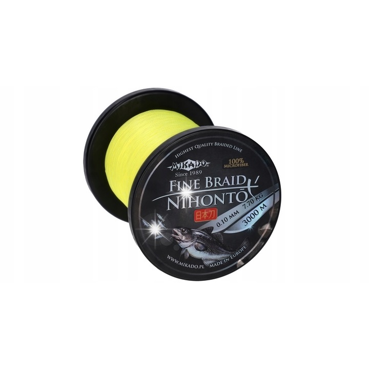 Плетено влакно Mikado Nihonto Fine Braid 0.06mm/3.25kg/3000m Fluo Жълто