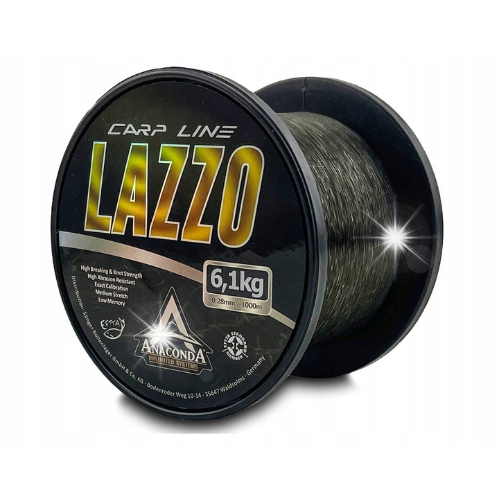 Fir de pescuit Anaconda Carp Lazzo 0,36mm, 1000m, rezistent la uzura, fara efect de memorie