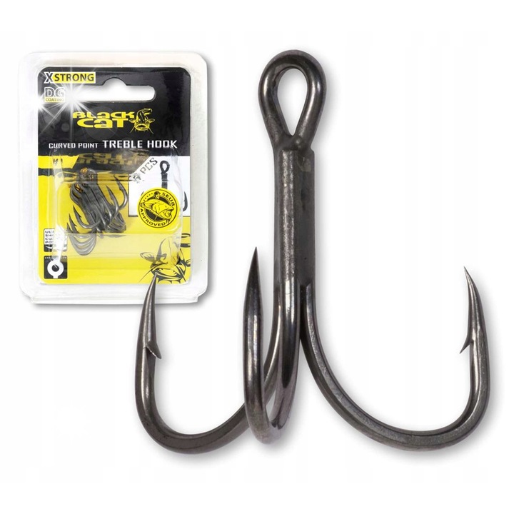 Куки за риболов Black Cat Curved Point, 4/0, DG Coating, 4x устойчивост на корозия
