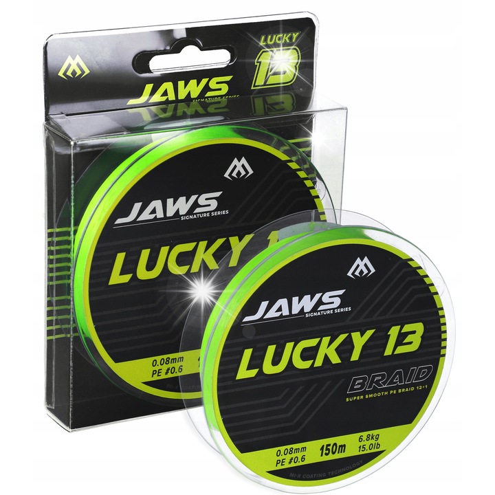 Влакно за риболов, Mikado, Jaws Lucky 13, 0.16mm, 13kg, Fluo Zielona, 150m