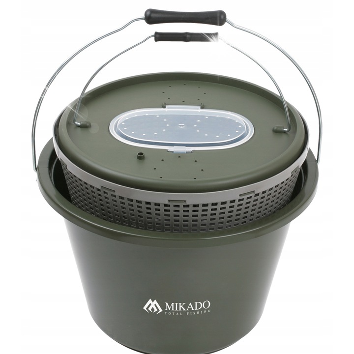 Bidon 2 in 1 pentru transportul pestilor, Mikado, UABM-323, 40x26 cm, plastic durabil