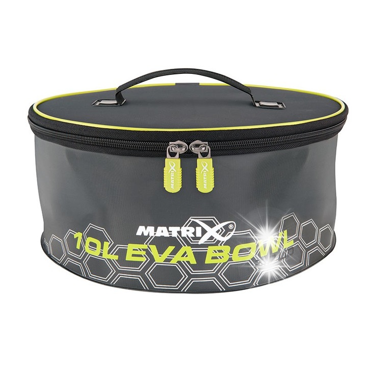 Torba Matrix 10L Bowl Bip Lid, EVA, impermeabila, cu manere mari, pentru pescuit