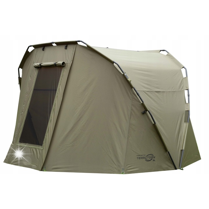 Cort camping Mikado, model dublu, 290x290x160cm, material 210D, impermeabilitate 5000mm, cu fereastra de ventilatie