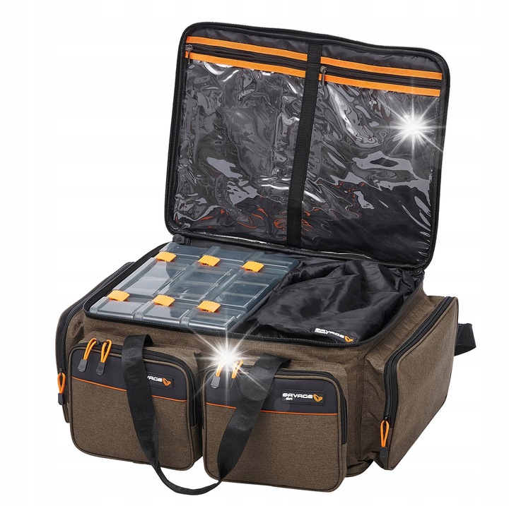 Рибарска чанта Savage Gear, 59L, 25x67x46см, с 3 кутии за примамки и 5 PE торбички