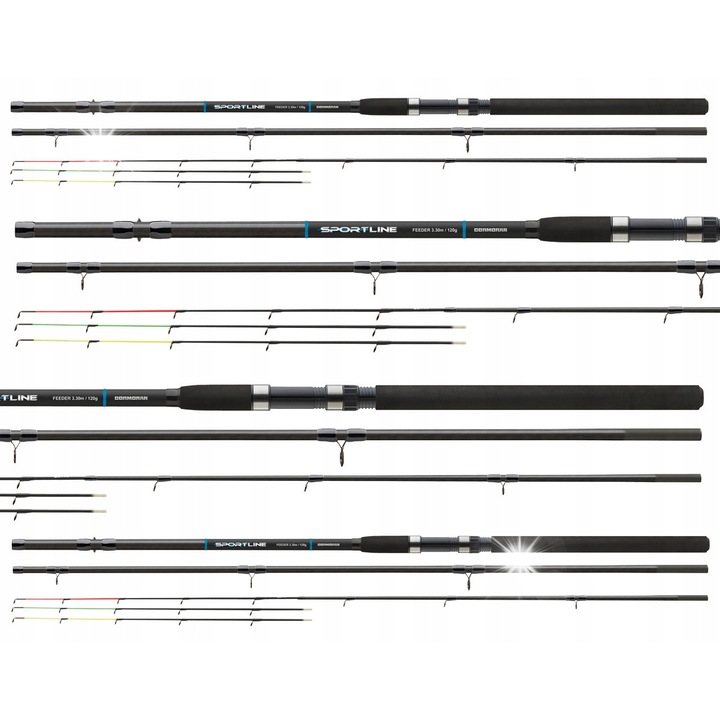 Lansete pescuit Cormoran Sportline Feeder 3,60m 30-100g, 3+3 sectiuni, culoare multicolor