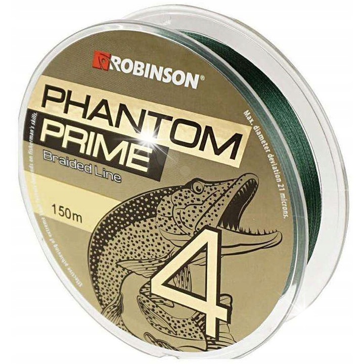 Plecionka Robinson Phantom Prime X4 0.18mm x 150m, Ciemnozielen