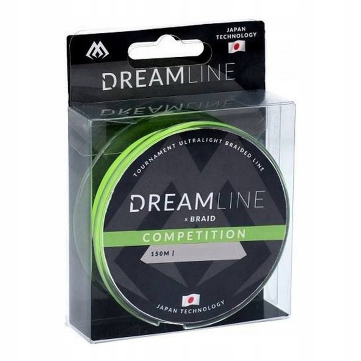 Плетено влакно Mikado Dreamline Competition xBraid, 8 микрофибърни нишки, нано-силиконово покритие, 0.10mm, 8.73kg, зелено, 150m