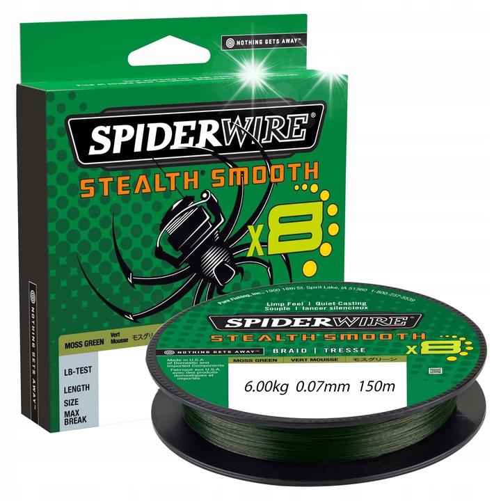 Plecionka SpiderWire Stealth Smooth 8, 0,07mm, 150m, Moss Green, 6kg