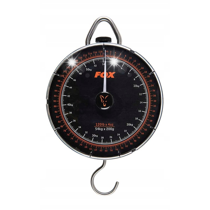 Fox Dial Scales mechanikus horgászmérleg 27kg, 2oz pontosság, rozsdamentes acél, 60lb