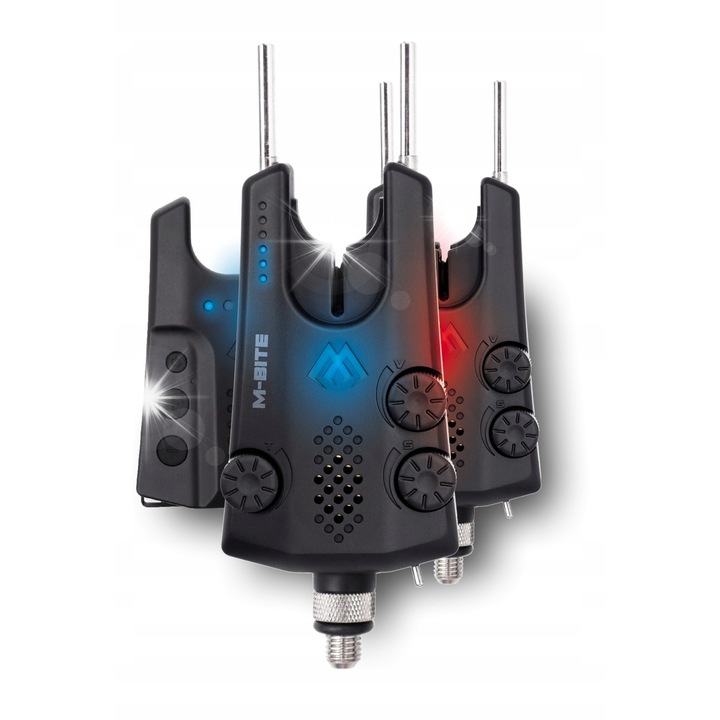 Set sisteme de semnalizare pescuit Mikado M-Bite 2+1, 200m, 3x AAA, cu functie de vibratie