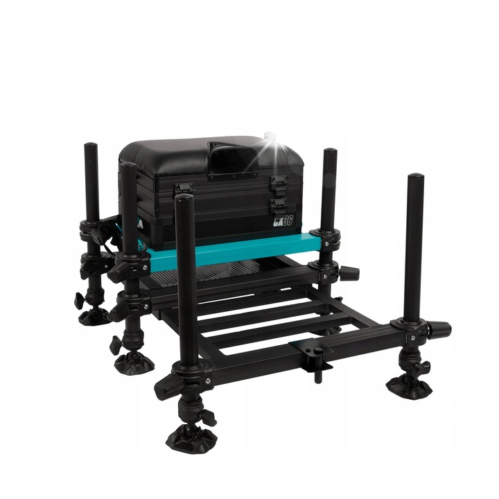 Siedzisko pescuit Mikado Cage CX36, 6 picioare reglabile, aluminiu, 62x60x77cm