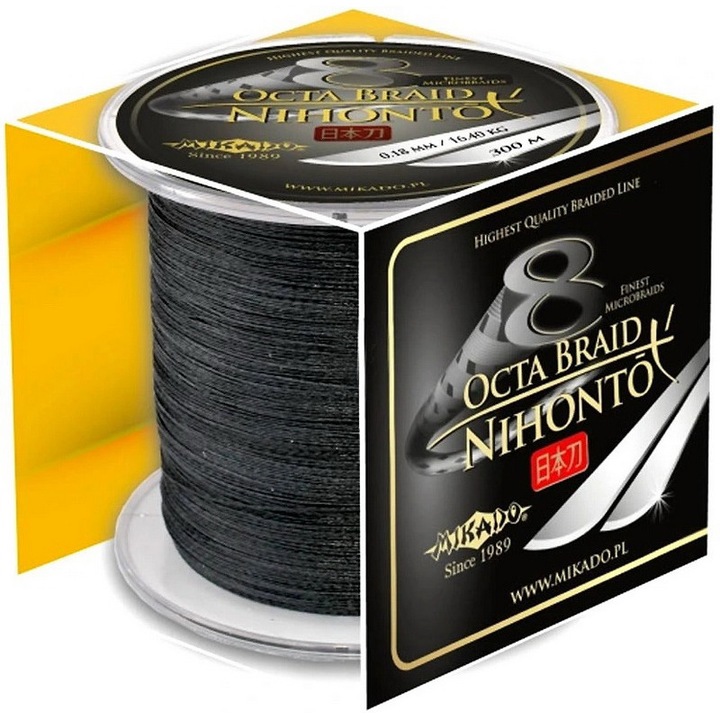 Plecionka pescuit Mikado Nihonto Fine 0.5mm, 300m, neagra, 4 sarma