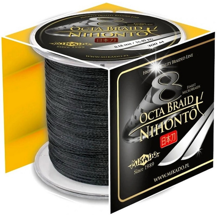 Plecionka pescuit MIKADO Nihonto Fine 0,40mm, 300m, neagra, rezistenta 34,90kg