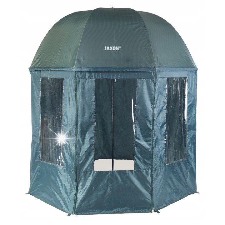 Jaxon AK-PLX12TX horgászernyő, zöld, 210cm, vízálló, 360°-os védelemmel