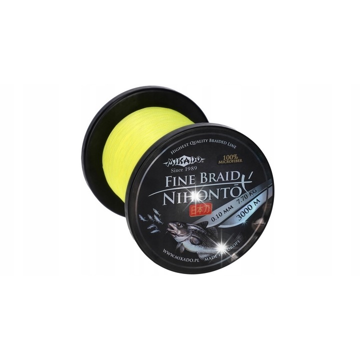 Плетено влакно Mikado Nihonto Fine Braid 0.23mm/20.20kg/3000m Fluo Жълто