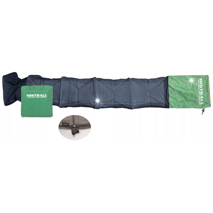 Mistrall 3m háló, 7 gyűrű, 55x45cm, zöld, torbával