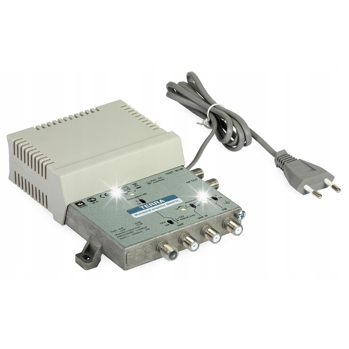 Wzmacniacz budynkowy MA-075L, 35 dB FM/VHFIII, 47 dB UHF, filtr LTE, 12V