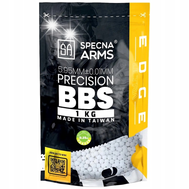 Топчета ASG Specna Arms EDGE Ultra Bio Tracer 0,25 g, 4000 бр., зелени, 6 мм