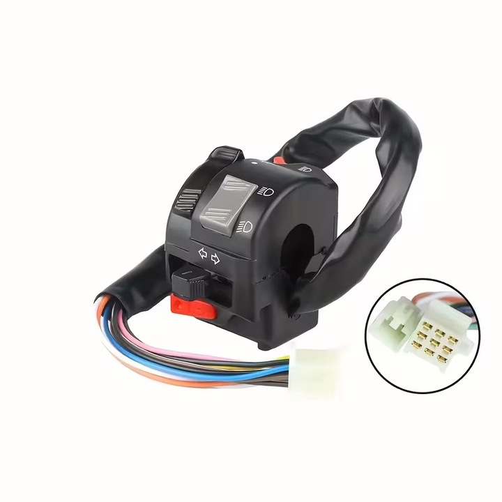 Comutator 5 în 1 pentru ghidon 22mm, lumini și semnalizare, set accesorii motocicletă