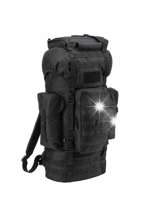 Brandit Kampfrucksack Molle 65L hátizsák, fekete, 67x40x25cm, vízálló, kültéri tevékenységekhez