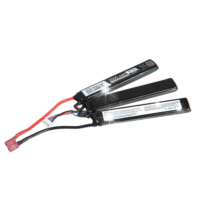 LiPo akkumulátor 11,1V 2000mAh 15C T-Connect, 130x18x8mm, 3 darabos készlet