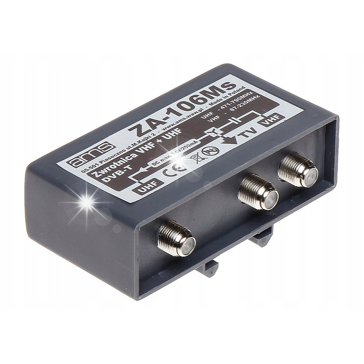 ZA-106Ms VHF/UHF antenna diplexer, 471-862 MHz, 87-230 MHz, F típus
